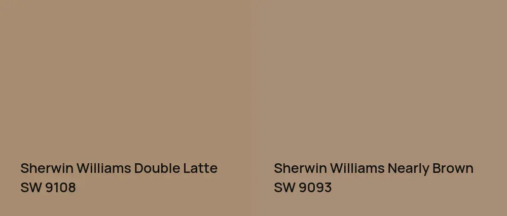 Sherwin Williams Double Latte SW 9108 vs Sherwin Williams Nearly Brown SW 9093