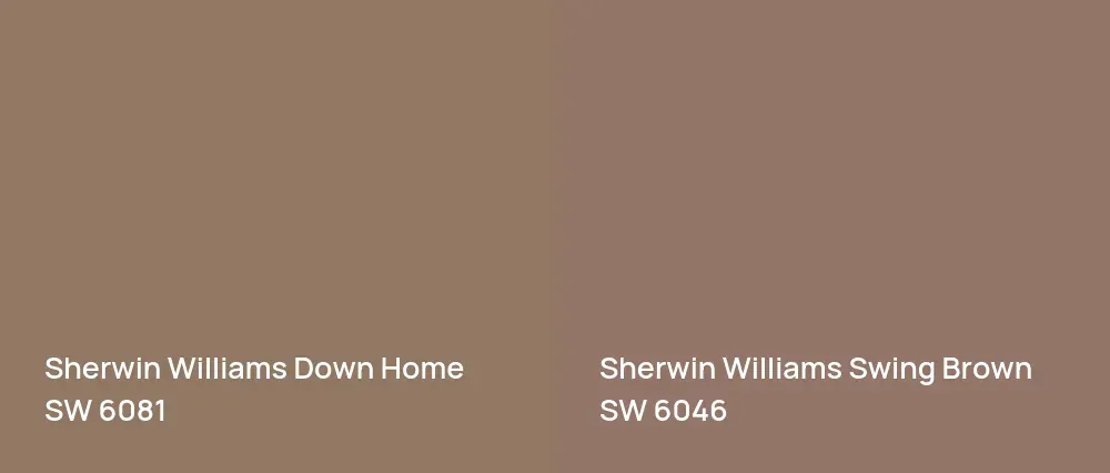Sherwin Williams Down Home SW 6081 vs Sherwin Williams Swing Brown SW 6046