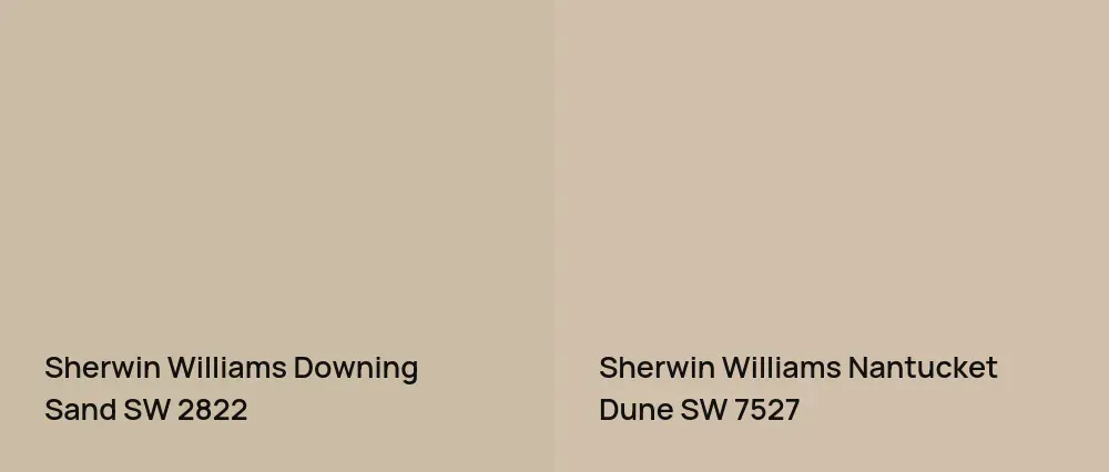 Sherwin Williams Downing Sand SW 2822 vs Sherwin Williams Nantucket Dune SW 7527