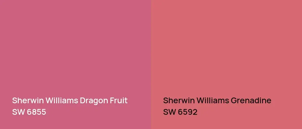 Sherwin Williams Dragon Fruit SW 6855 vs Sherwin Williams Grenadine SW 6592