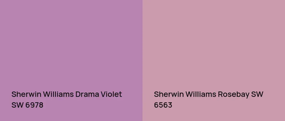 Sherwin Williams Drama Violet SW 6978 vs Sherwin Williams Rosebay SW 6563