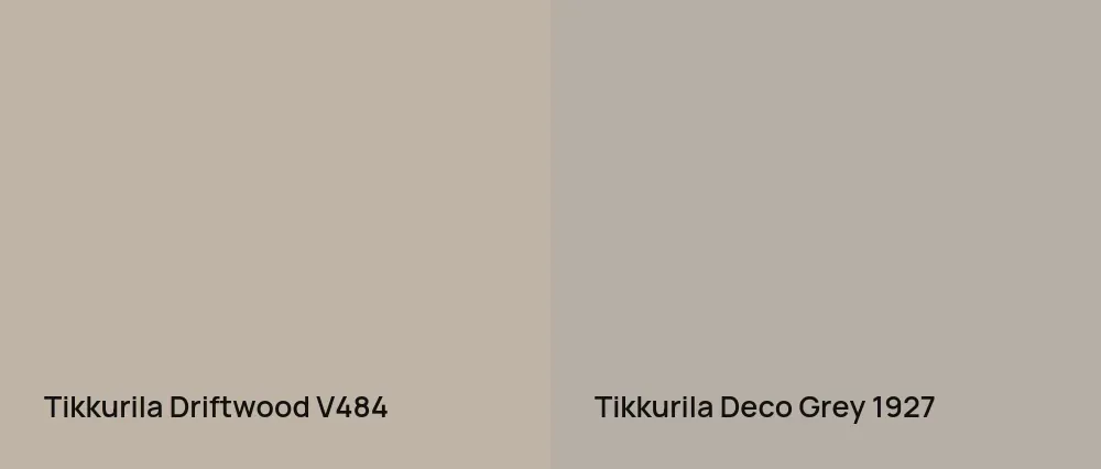 Tikkurila Driftwood V484 vs Tikkurila  Deco Grey 1927
