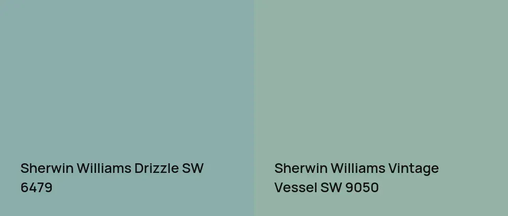 Sherwin Williams Drizzle SW 6479 vs Sherwin Williams Vintage Vessel SW 9050