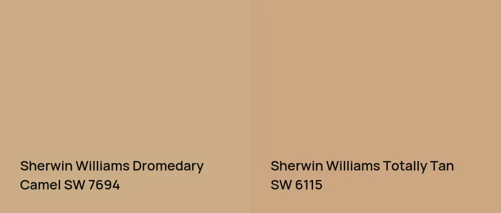 Sherwin Williams Dromedary Camel SW 7694 vs Sherwin Williams Totally Tan SW 6115