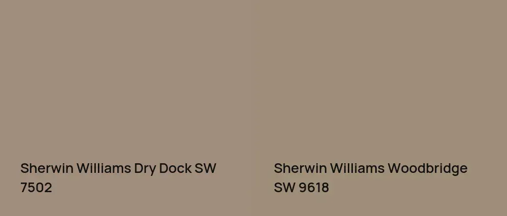Sherwin Williams Dry Dock SW 7502 vs Sherwin Williams Woodbridge SW 9618