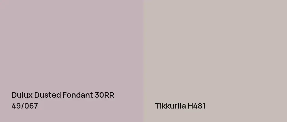 Dulux Dusted Fondant 30RR 49/067 vs Tikkurila  H481