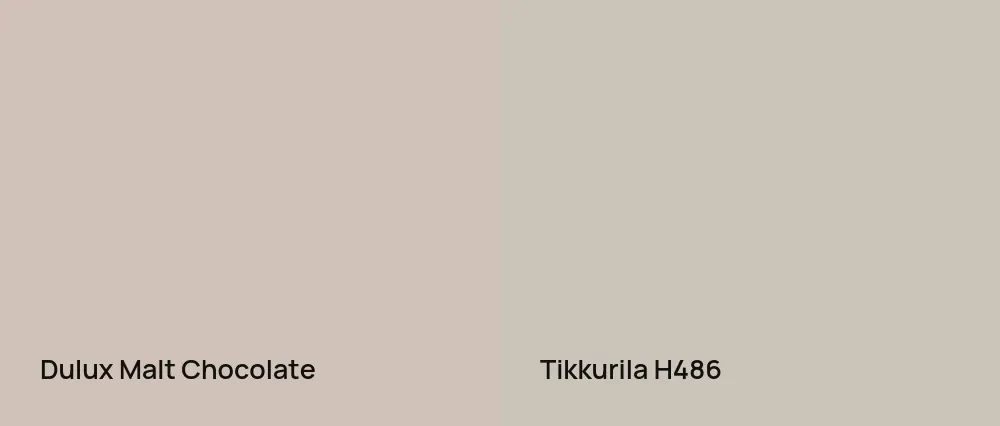 Dulux Malt Chocolate  vs Tikkurila  H486