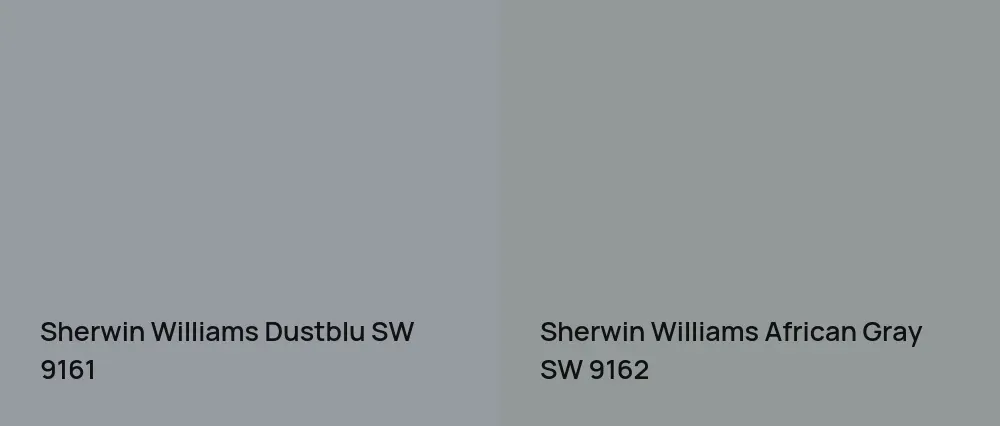 Sherwin Williams Dustblu SW 9161 vs Sherwin Williams African Gray SW 9162