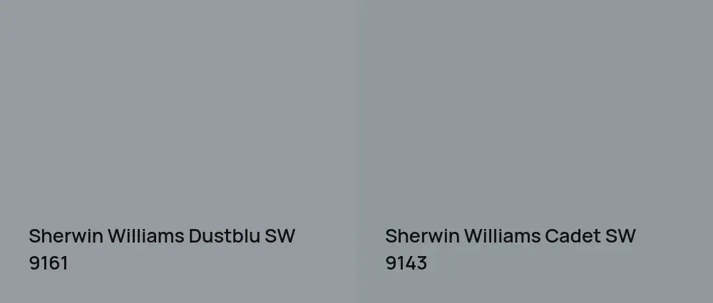 Sherwin Williams Dustblu SW 9161 vs Sherwin Williams Cadet SW 9143