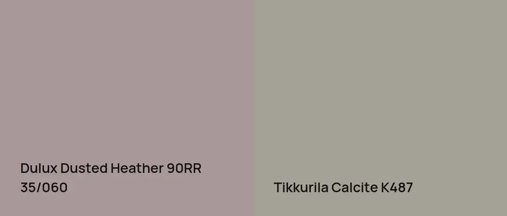 Dulux Dusted Heather 90RR 35/060 vs Tikkurila Calcite K487