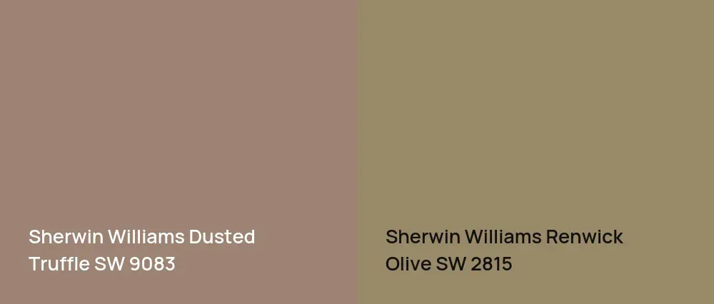 Sherwin Williams Dusted Truffle SW 9083 vs Sherwin Williams Renwick Olive SW 2815