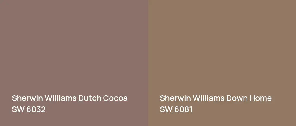 Sherwin Williams Dutch Cocoa SW 6032 vs Sherwin Williams Down Home SW 6081