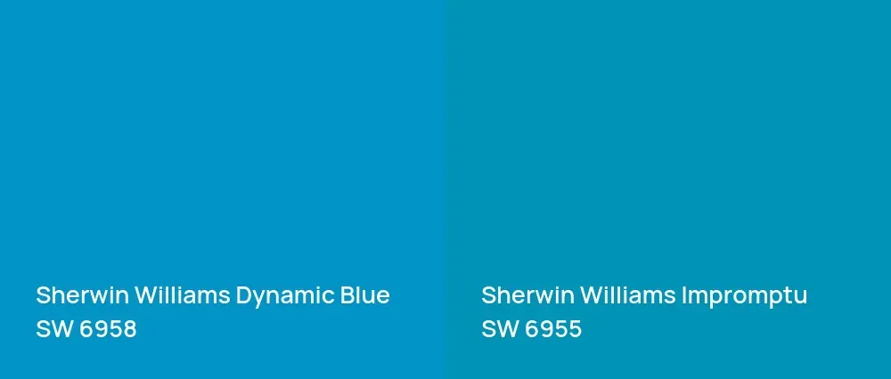 Sherwin Williams Dynamic Blue SW 6958 vs Sherwin Williams Impromptu SW 6955