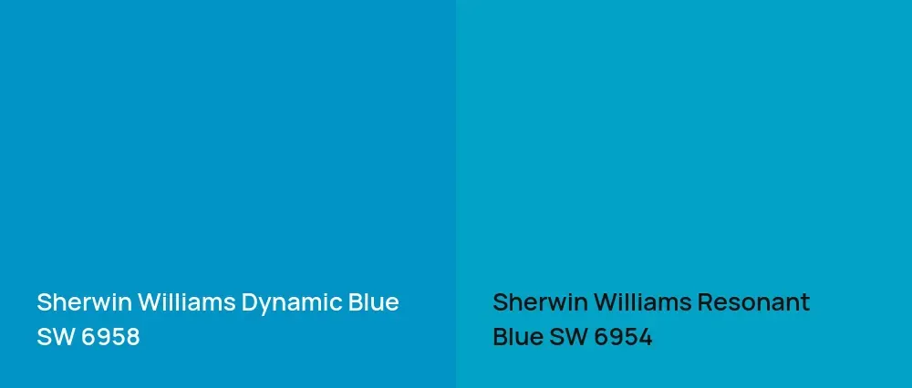 Sherwin Williams Dynamic Blue SW 6958 vs Sherwin Williams Resonant Blue SW 6954
