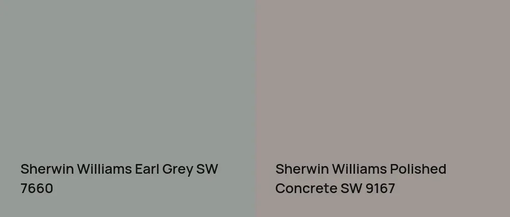 Sherwin Williams Earl Grey SW 7660 vs Sherwin Williams Polished Concrete SW 9167