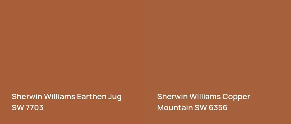 Sherwin Williams Earthen Jug SW 7703 vs Sherwin Williams Copper Mountain SW 6356