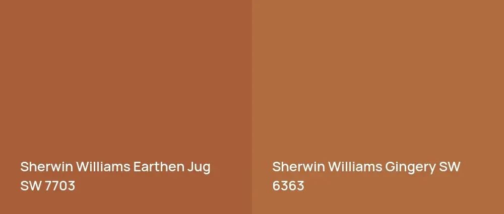 Sherwin Williams Earthen Jug SW 7703 vs Sherwin Williams Gingery SW 6363