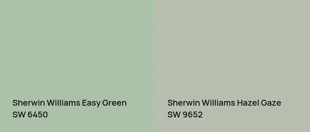 Sherwin Williams Easy Green SW 6450 vs Sherwin Williams Hazel Gaze SW 9652