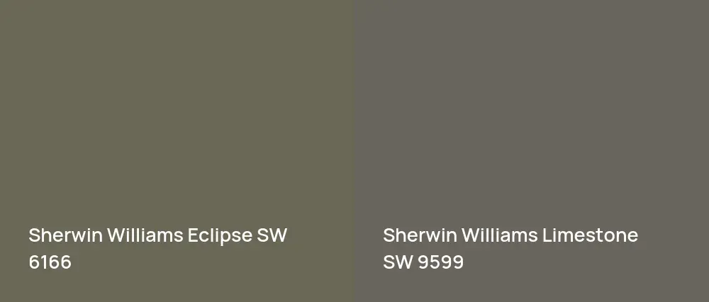 Sherwin Williams Eclipse SW 6166 vs Sherwin Williams Limestone SW 9599