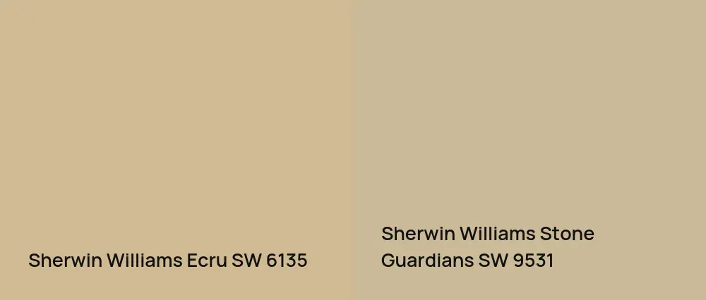 Sherwin Williams Ecru SW 6135 vs Sherwin Williams Stone Guardians SW 9531