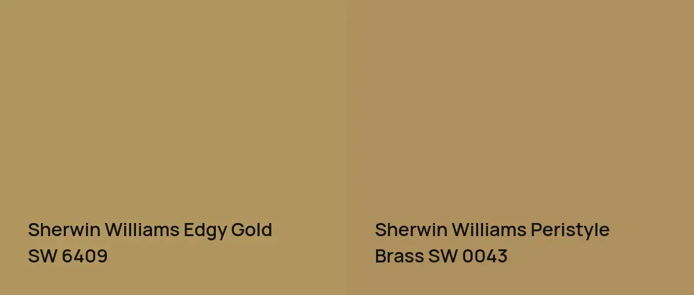 Sherwin Williams Edgy Gold SW 6409 vs Sherwin Williams Peristyle Brass SW 0043