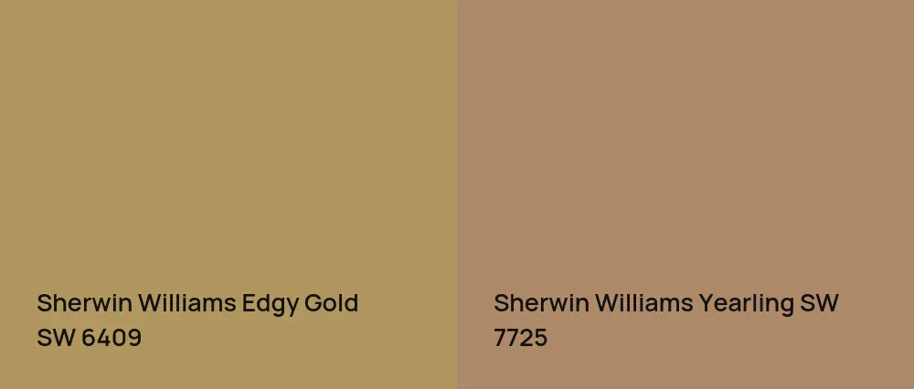 Sherwin Williams Edgy Gold SW 6409 vs Sherwin Williams Yearling SW 7725