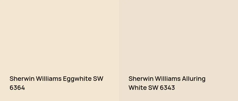 Sherwin Williams Eggwhite SW 6364 vs Sherwin Williams Alluring White SW 6343