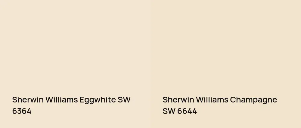Sherwin Williams Eggwhite SW 6364 vs Sherwin Williams Champagne SW 6644