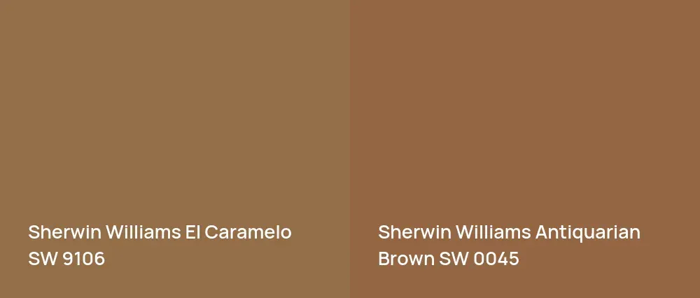 Sherwin Williams El Caramelo SW 9106 vs Sherwin Williams Antiquarian Brown SW 0045