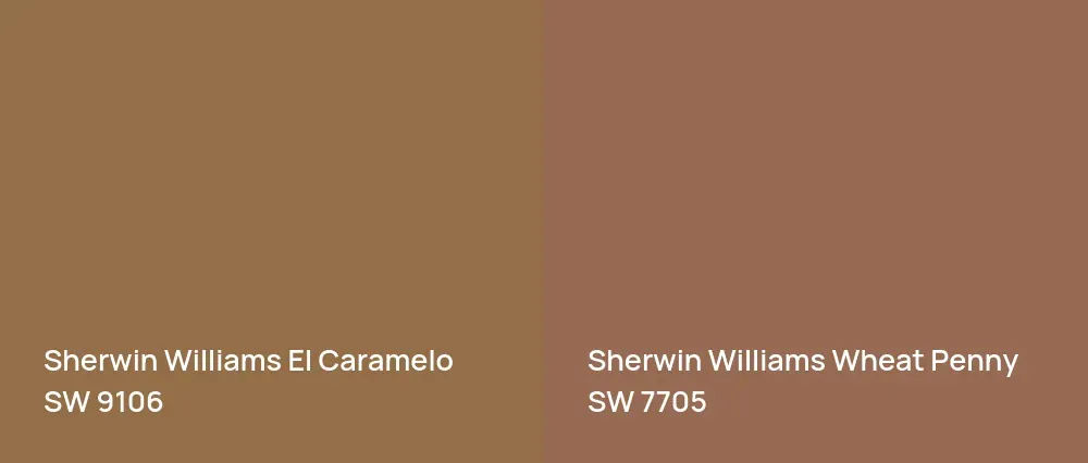 Sherwin Williams El Caramelo SW 9106 vs Sherwin Williams Wheat Penny SW 7705