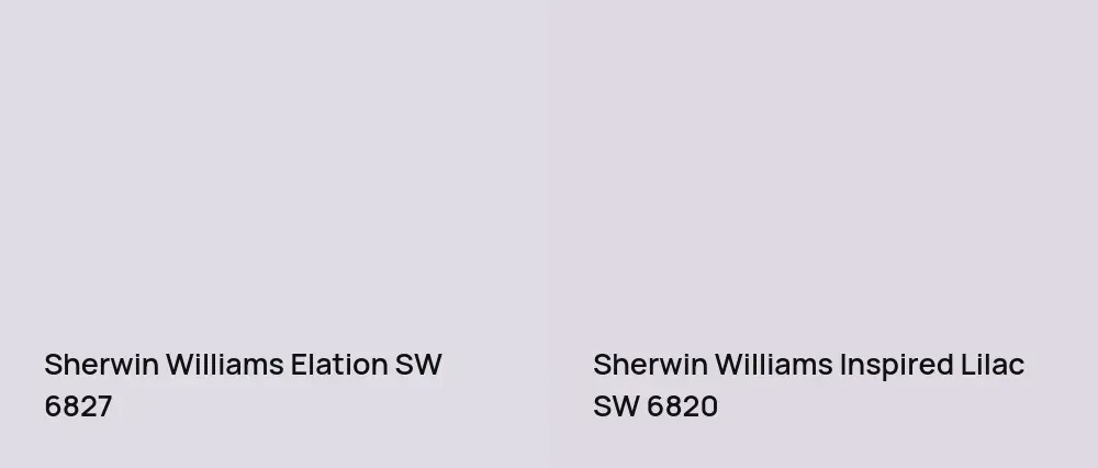 Sherwin Williams Elation SW 6827 vs Sherwin Williams Inspired Lilac SW 6820