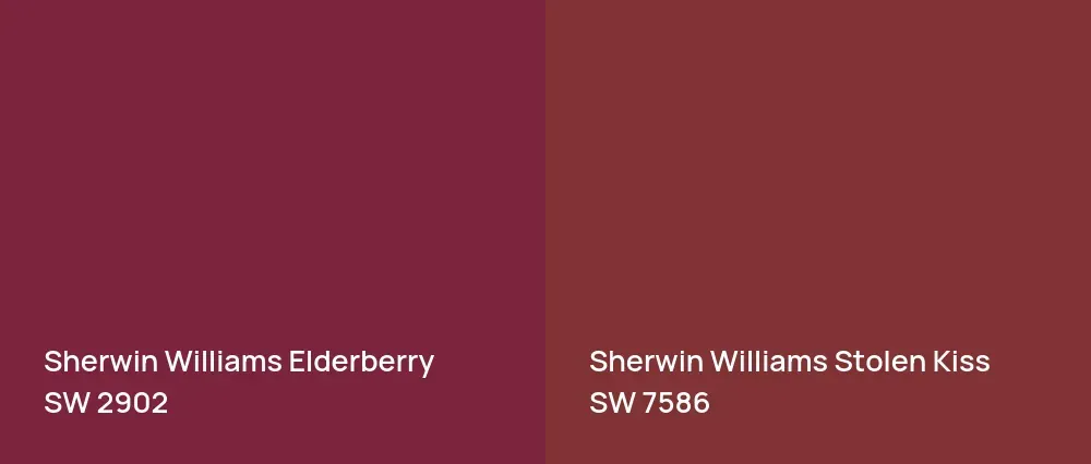 Sherwin Williams Elderberry SW 2902 vs Sherwin Williams Stolen Kiss SW 7586