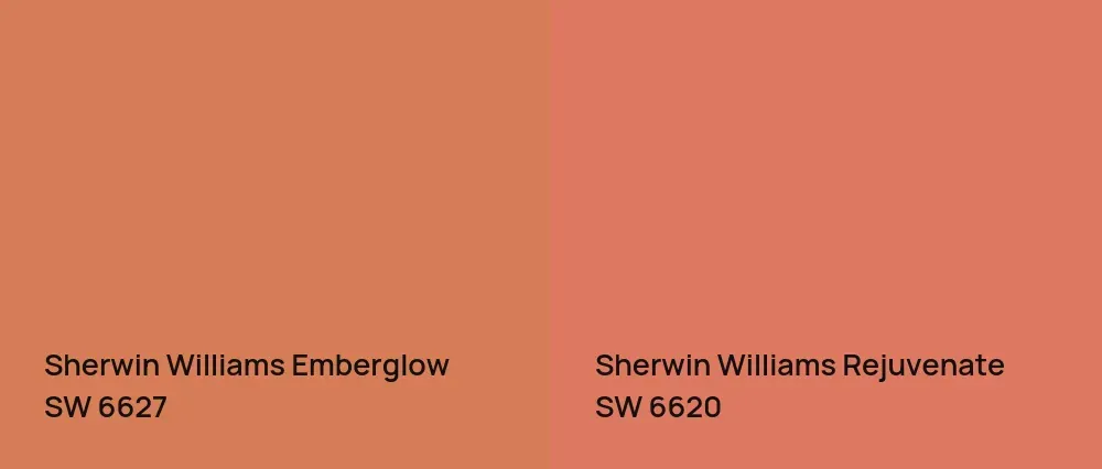 Sherwin Williams Emberglow SW 6627 vs Sherwin Williams Rejuvenate SW 6620