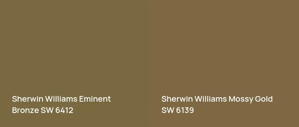 Sherwin Williams Eminent Bronze SW 6412 vs Sherwin Williams Mossy Gold SW 6139