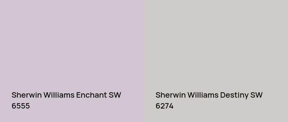 Sherwin Williams Enchant SW 6555 vs Sherwin Williams Destiny SW 6274