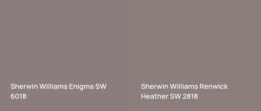 Sherwin Williams Enigma SW 6018 vs Sherwin Williams Renwick Heather SW 2818