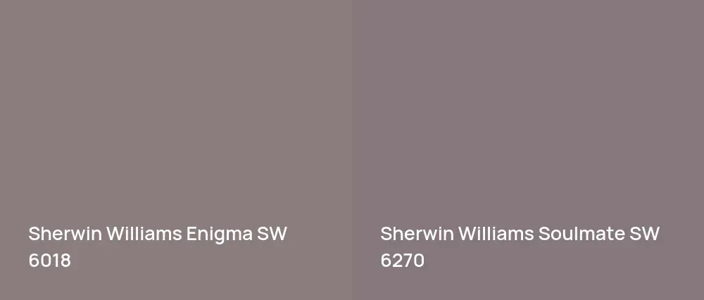 Sherwin Williams Enigma SW 6018 vs Sherwin Williams Soulmate SW 6270