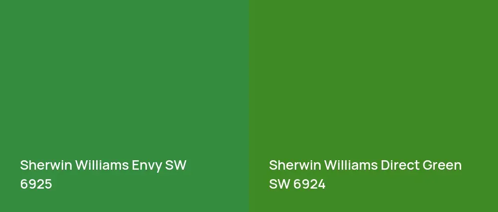 Sherwin Williams Envy SW 6925 vs Sherwin Williams Direct Green SW 6924