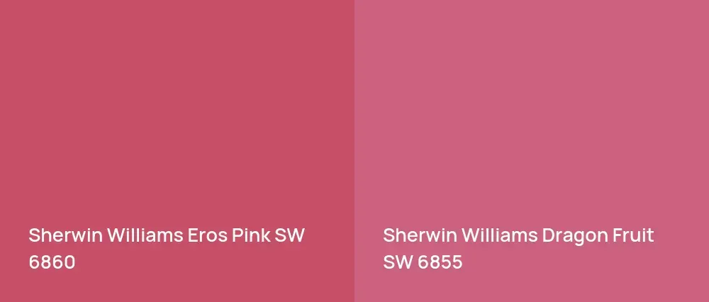 Sherwin Williams Eros Pink SW 6860 vs Sherwin Williams Dragon Fruit SW 6855