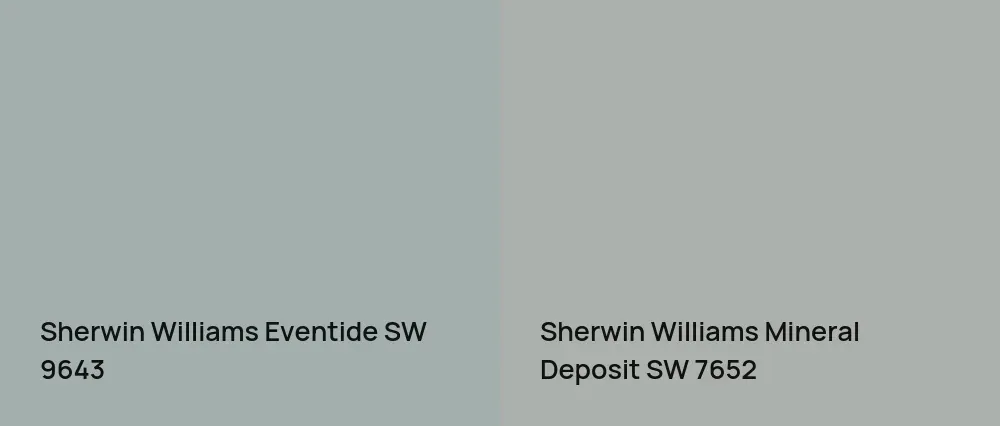 Sherwin Williams Eventide SW 9643 vs Sherwin Williams Mineral Deposit SW 7652