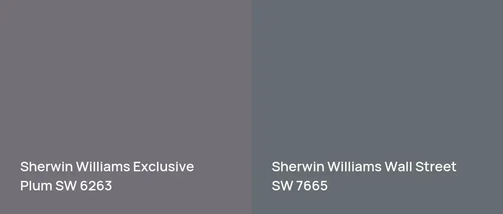 Sherwin Williams Exclusive Plum SW 6263 vs Sherwin Williams Wall Street SW 7665