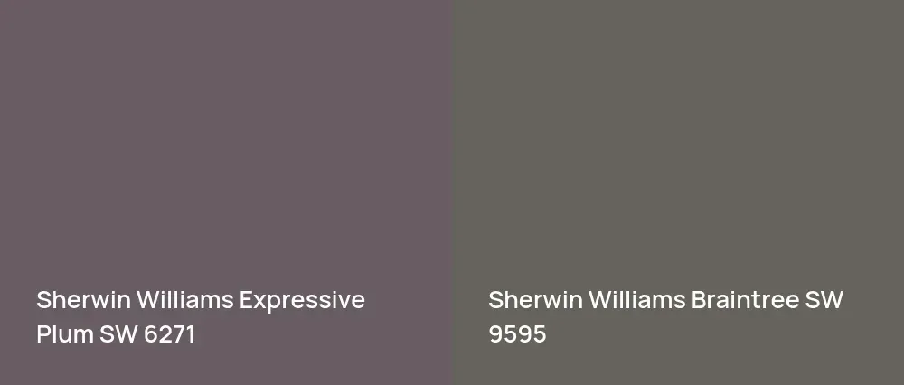 Sherwin Williams Expressive Plum SW 6271 vs Sherwin Williams Braintree SW 9595