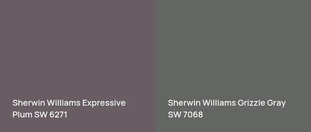Sherwin Williams Expressive Plum SW 6271 vs Sherwin Williams Grizzle Gray SW 7068