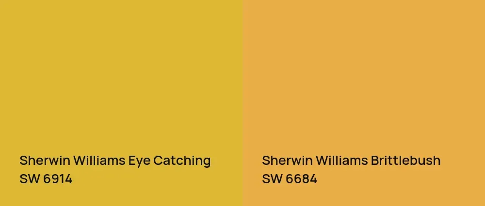 Sherwin Williams Eye Catching SW 6914 vs Sherwin Williams Brittlebush SW 6684