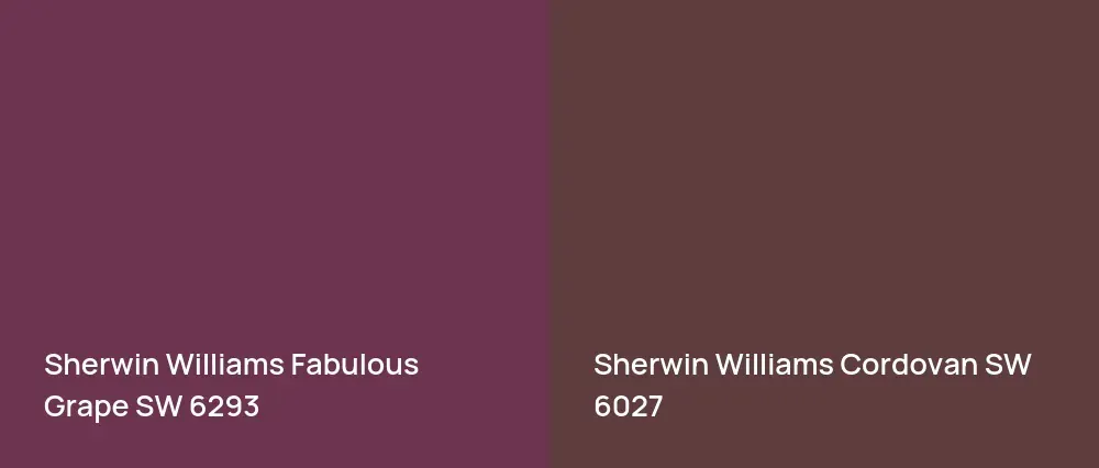 Sherwin Williams Fabulous Grape SW 6293 vs Sherwin Williams Cordovan SW 6027