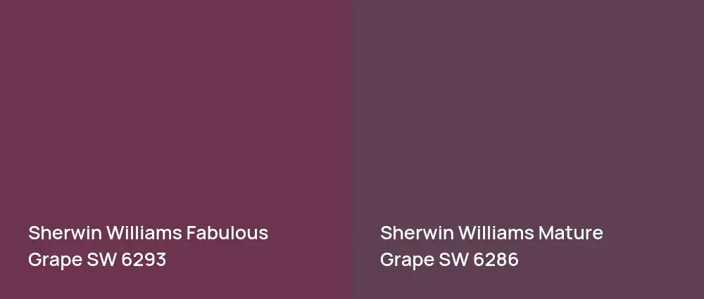 Sherwin Williams Fabulous Grape SW 6293 vs Sherwin Williams Mature Grape SW 6286