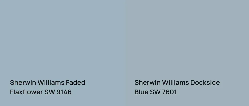 Sherwin Williams Faded Flaxflower SW 9146 vs Sherwin Williams Dockside Blue SW 7601