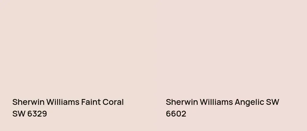 Sherwin Williams Faint Coral SW 6329 vs Sherwin Williams Angelic SW 6602