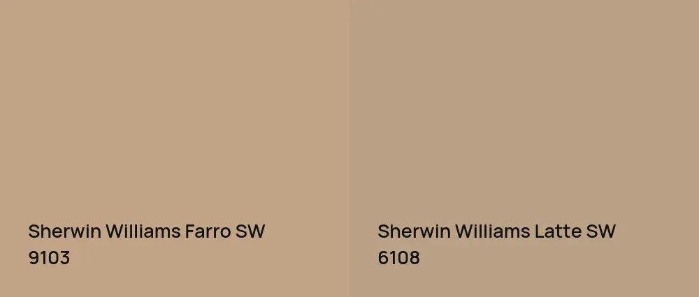 Sherwin Williams Farro SW 9103 vs Sherwin Williams Latte SW 6108