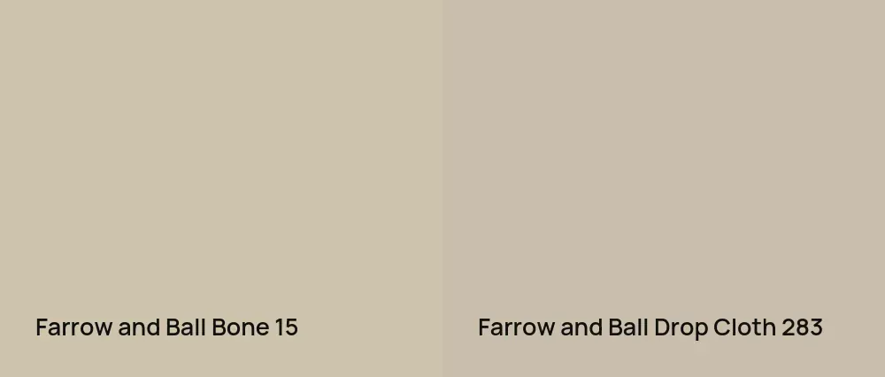 Farrow and Ball Bone 15 vs Farrow and Ball Drop Cloth 283